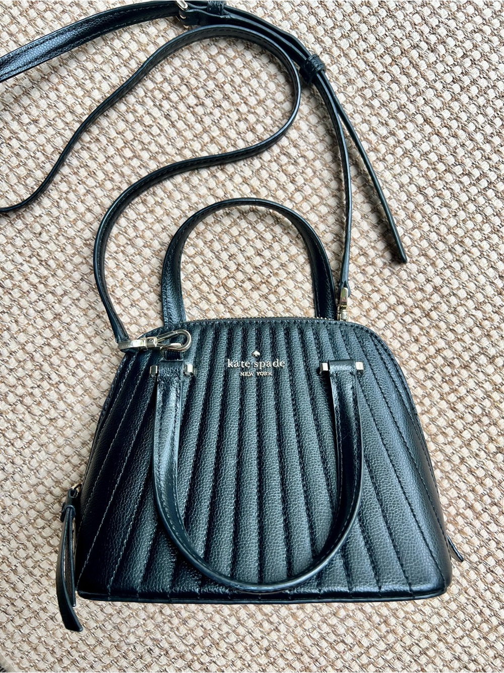 ♠️Kate Spade Black Quilted Mini Satchel Crossbody Bag
